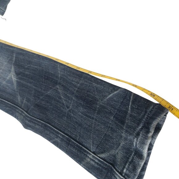 Almost Famous Y2K Low Rise Juniors Size 3 Faded Detail Pocket Dark Denim - Picture 7 of 14